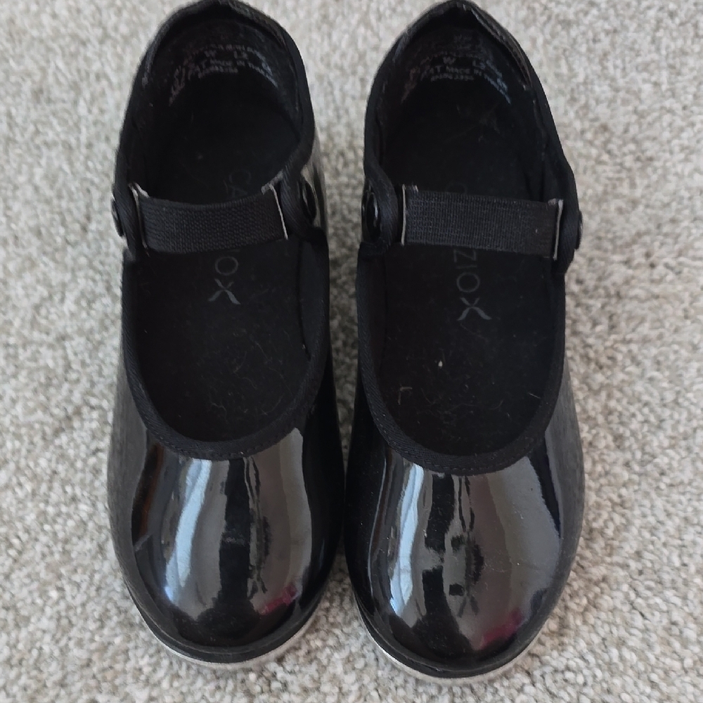 Size 10.5 Capezio Black Tap Dance Kids Shoes